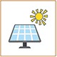 Solar power panels icon